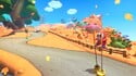 Stilt Guys on the Yoshi's Island course in Mario Kart 8 Deluxe