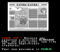 A news article covering the return of the Dinosaur Egg in Mario's Time Machine