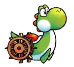 Artwork of Boat Yoshi from Yoshi Topsy-Turvy