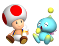 Toad and Chao in Mario & Sonic at the Olympic Games (Wii)