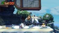 Donkey Kong and Cranky Kong encounter a Harey in Homecoming Hijinxs of Donkey Kong Country: Tropical Freeze