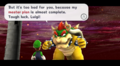 Luigi encountering Bowser ("The Fiery Stronghold")
