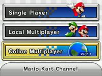 Bottom screen from Mario Kart 7's main menu.