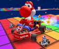 Red Yoshi and Dry Bones in the Pipe Frame
