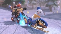 Snowman and Bowser in Mario Kart World