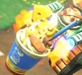 A Dash Food with a Moo Moo Milk cup in Mario Kart World