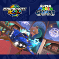 Cover image for the Free Roam with Super Mario Galaxy playlist for Mario Kart World on Nintendo Music.