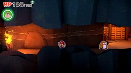 Mario inside Breezy Tunnel in Paper Mario: The Origami King