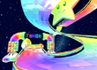 The icon for Rainbow Road, from Mario Kart Double Dash!!.