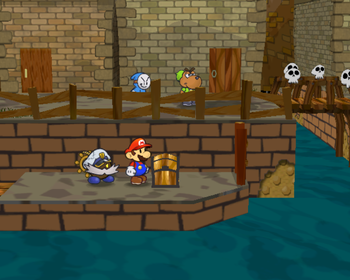 Second treasure chest in Rogueport of Paper Mario: The Thousand-Year Door.