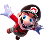 Artwork of Flying Mario from Super Mario Galaxy.