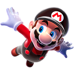 Artwork of Flying Mario from Super Mario Galaxy.