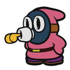 A Whistle Snifit in Paper Mario: The Origami King