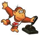 Donkey Kong Jr. pulling a switch, from Donkey Kong (Game Boy)