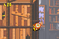 The location of the golden feather in Donkey Kong Country 2 for the Game Boy Advance.