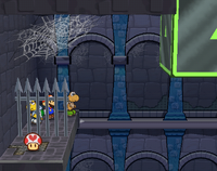 Mario and Koops find Koopook in Hooktail Castle.