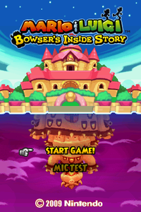 The title screen with Peach's Castle in the background.