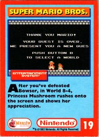 One of the Nintendo Collector Cards