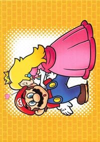 Mario and Peach line drawing card from the Super Mario Trading Card Collection