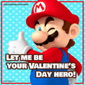 Valentine's Day card featuring Mario