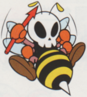 Artwork of a Skeleton Bee, from Super Mario Land 2: 6 Golden Coins.