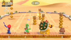 A Super Mario Party minigame where you throw boomerangs at Pokeys.