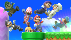 Mario's Classic Mode victory photo in Super Smash Bros. Ultimate