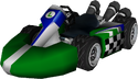 The model for Luigi's Standard Kart M from Mario Kart Wii