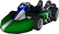 The model for Luigi's Standard Kart M from Mario Kart Wii