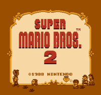 The title screen for the prototype of Super Mario Bros. 2.