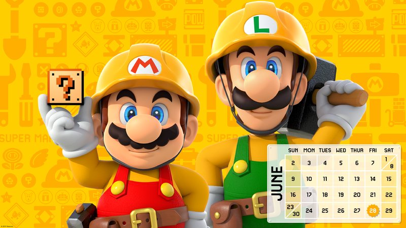 File:Super Mario Maker 2 June Calendar B Wallpaper.png