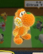 Citrus Yoshi, from Yoshi's Woolly World.