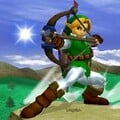 Link uses his Bow move in Super Smash Bros. Melee