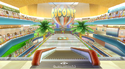 View of Coconut Mall in Mario Kart Wii.