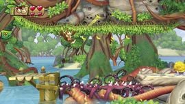 Climbing grass in Donkey Kong Country: Tropical Freeze