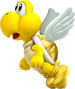 Artwork of a Golden Koopa Paratroopa from New Super Mario Bros. 2