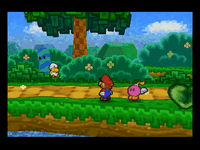 Jr. Troopa fails to hit Mario