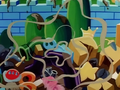 The trash begins to pollute the garden