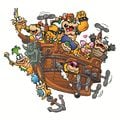 Bowser with the redesigned Koopalings and Bowser Jr. on an Airship