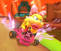 Thumbnail of the Birdo Cup challenge from the 2020 Winter Tour; a Time Trial challenge set on Wii Maple Treeway (reused as the Donkey Kong Cup's bonus challenge in the 2021 Holiday Tour)