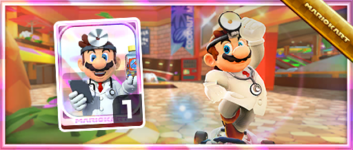 Dr. Mario from the Spotlight Shop in the 2023 Doctor Tour in Mario Kart Tour