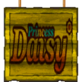 A Princess Daisy sign from Mario Kart Wii