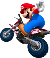 Artwork of Mario, from Mario Kart Wii.