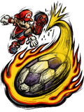Promotional artwork of Mario from Super Mario Strikers