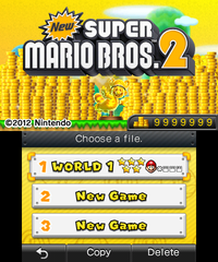 Completion of a file in New Super Mario Bros. 2