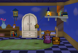Only Treasure Chest in Princess Peach's Castle of Paper Mario.