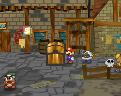 Last treasure chest in Rogueport of Paper Mario: The Thousand-Year Door.