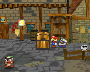 Last treasure chest in Rogueport of Paper Mario: The Thousand-Year Door.