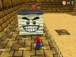A Grindel as it appears in Super Mario 64 (left) and in Super Mario 64 DS (right)