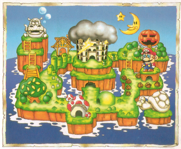 File:SML2 Artwork - Mario Land Map.png